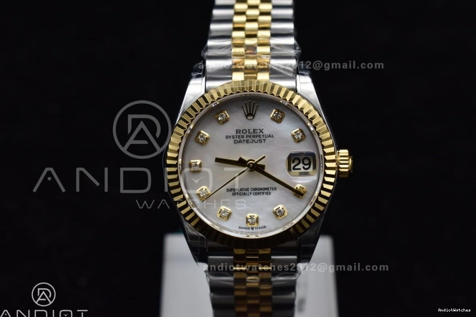 DateJust Steel 542 President Ladies Diamond 31 GSF Dial Bracelet Colorful 316L YG 278271 On MOP 0708